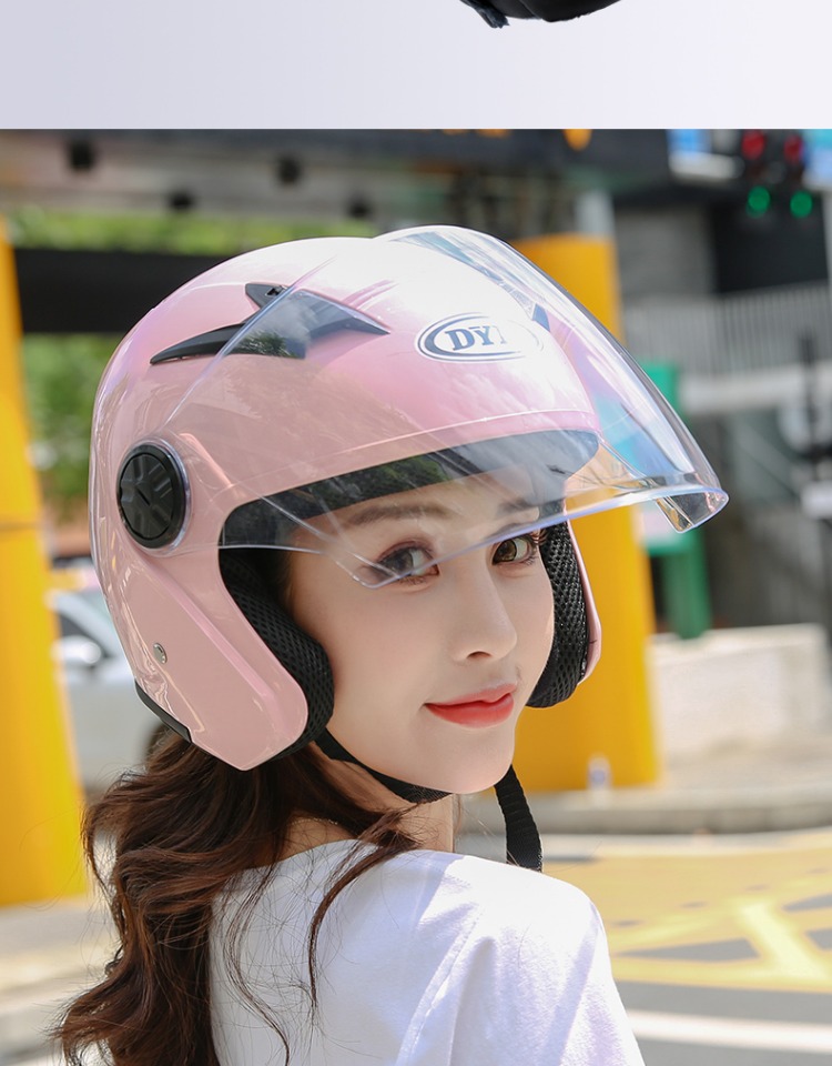 3C Certified Electric Motorcycle Helmet Women's Winter Warm Half Helmet