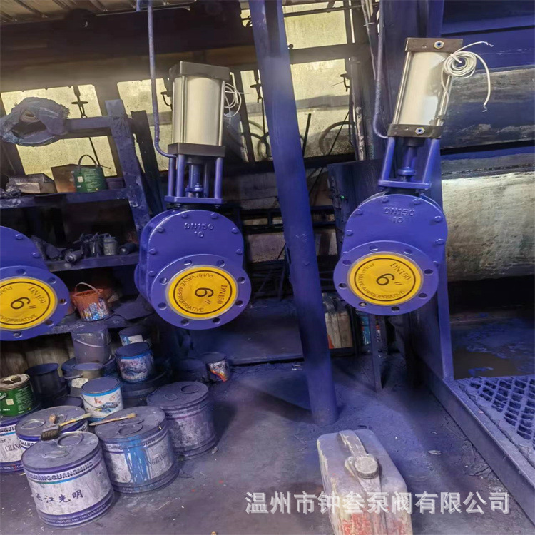 Z644TC-10C 气动双闸板陶瓷耐磨阀 Z644TC 气动耐磨双闸板出料阀