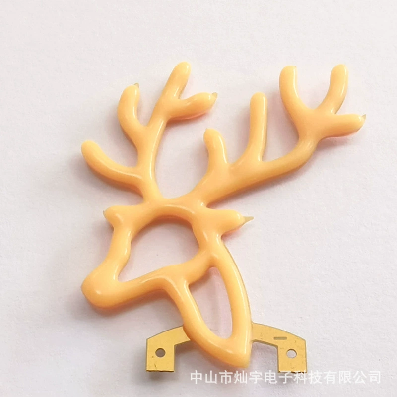 Гибкая форма нити для дрессировки оленей Голова 3 В светодиодная мультяшная форма узор лампы накаливания праздничная атмосфера письмо свет