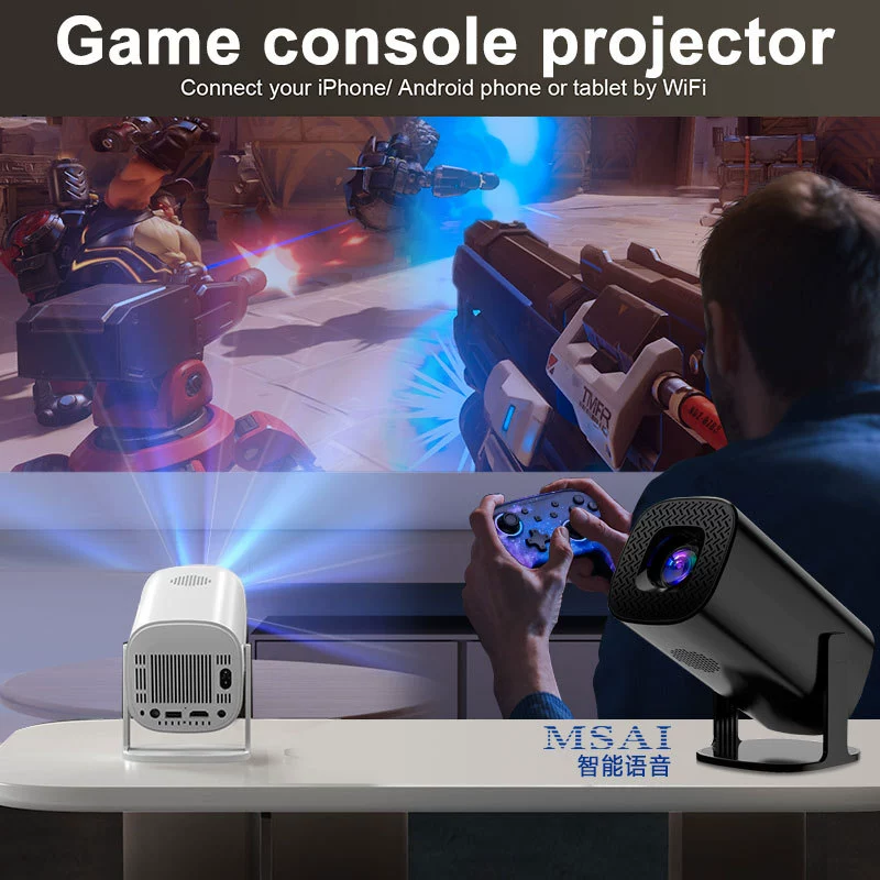 Игровой проектор для стен, 4K HDR для дома, спальни, кинотеатра и игр
