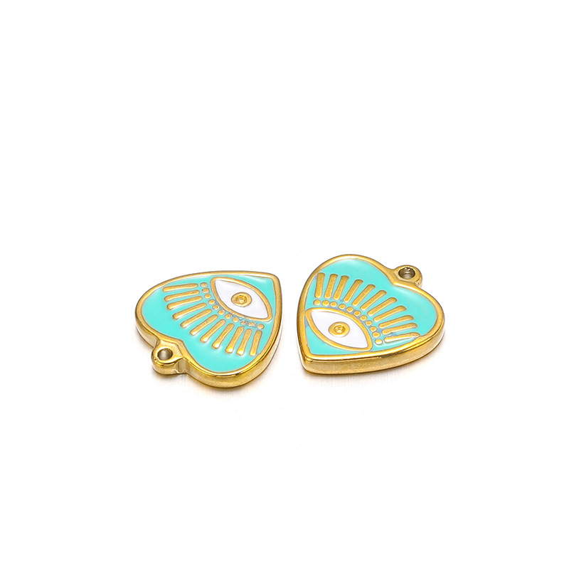 28g Weight Pendant Jewelry Making Type 14*16MM Jewelry Making Size DIY Jewelry Accessories Classification 14*16MM Hole Size 5 PCS/Package Quantity 304 Stainless Steel Material Devil's Eye, Heart Shape Pattern Enamel Design Casual, Simple Style Style 5 PCS/Package 14*16MM 14*16MM 304 Stainless Steel Devil's Eye Heart Shape Pendant 7