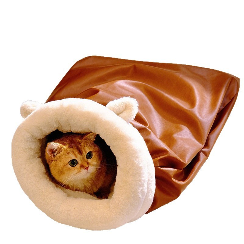 秋冬保暖猫窝睡袋钻洞窝封闭小猫窝安全感柔软舒适包裹感加厚猫窝|undefined
