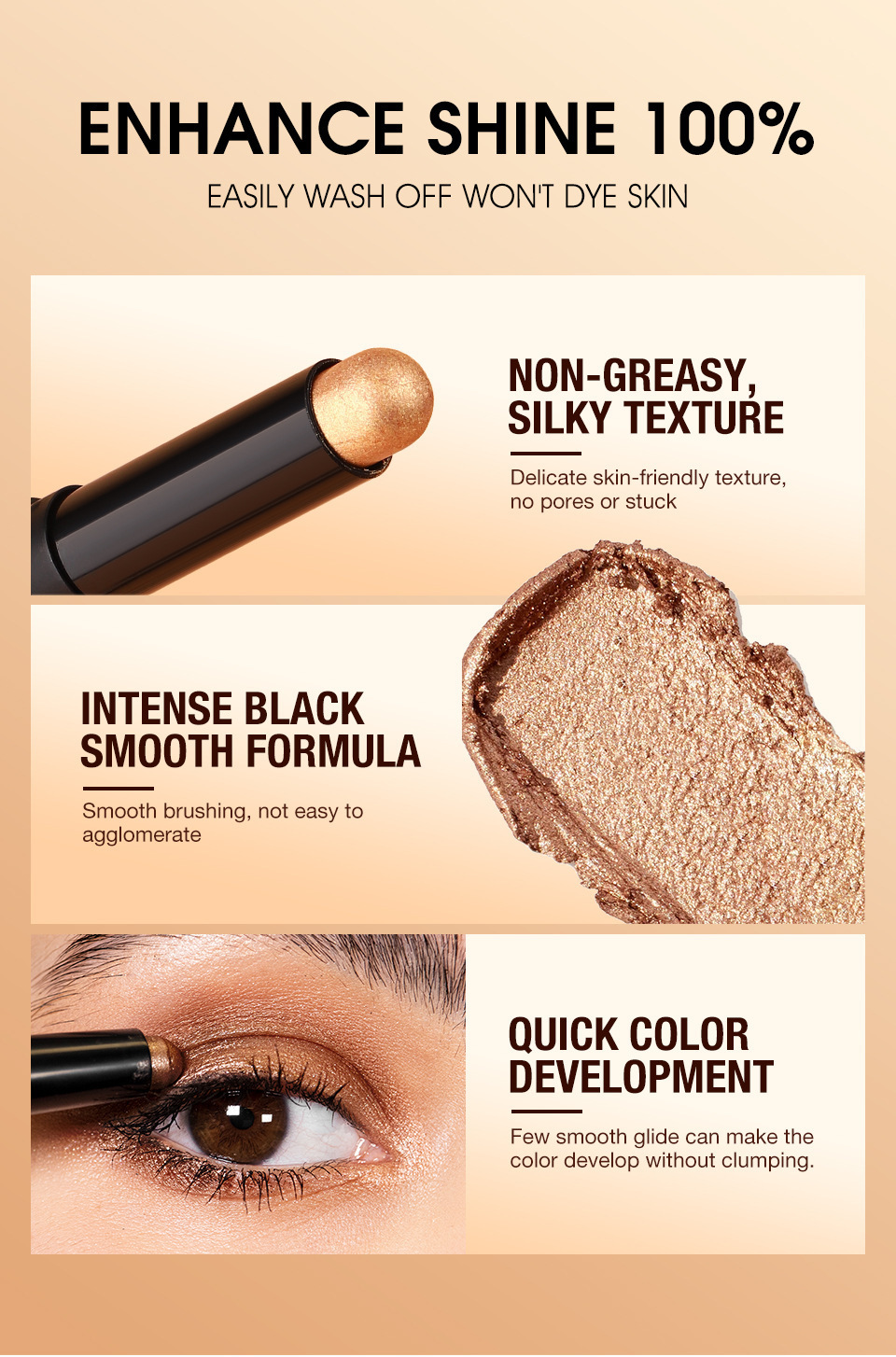 LANGMANNI's new eyeshadow stick, a single bestseller, is a fashionable eyeshadow stick for eyelash blending Item Picture