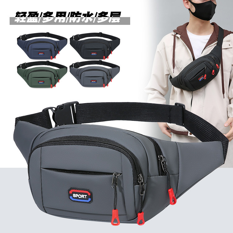 Nueva Membrana de cuero bolso de la cintura de los hombres casual simple gran capacidad cajero cambio bolsa de mensajero retro deportes bolsa de pecho