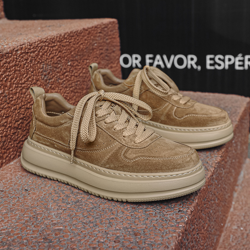 四季单鞋时尚潮男士休闲板鞋小皮鞋英伦通勤绒面单鞋徳训休闲鞋子