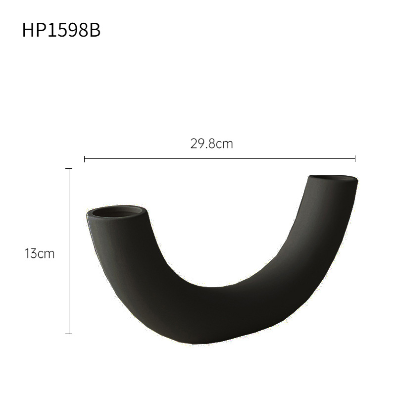 Florero de cerámica retro, decoración, arreglo floral en la sala de estar, flores secas de viento silencioso, arte creativo, flores negras al por mayor