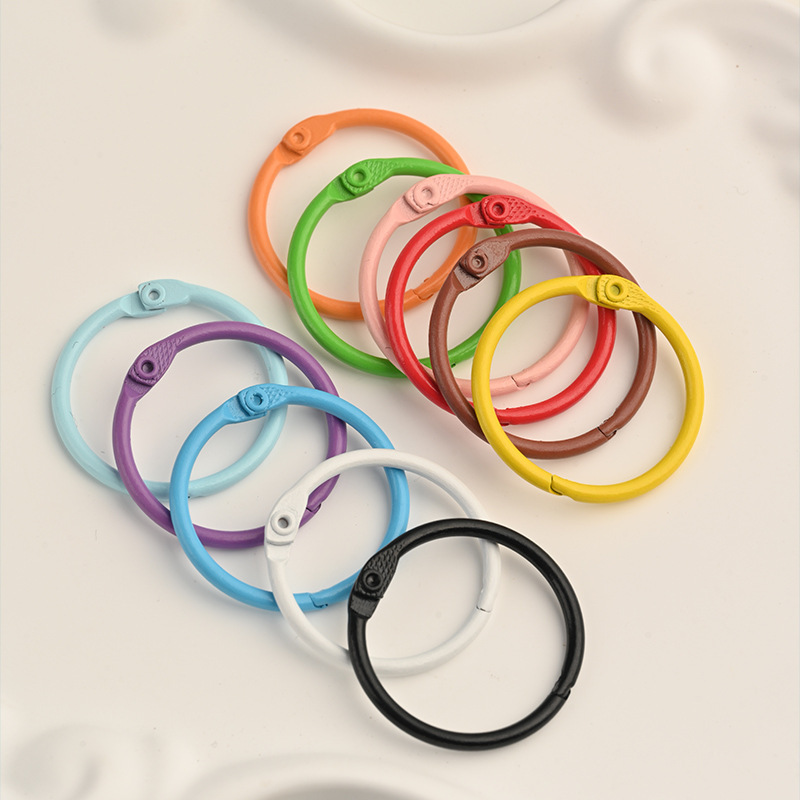 Colorful Book Ring Snap Open Ring DIY Metal Ring Keychain Cute Pendant Bag Decoration Accessories Colorful Book Ring Snap Open Ring DIY Metal Ring Keychain Cute Pendant Bag Decoration Accessories