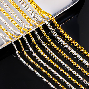 Stainless Steel Square Pearl Chain Vacuum Oven Electroplated Gold Chain Jewelry DIY Necklace Bracelet Pants Chain Fashion Chain