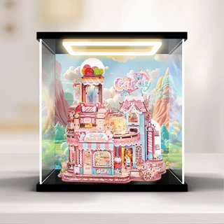 防尘罩适用同趣拼装糖果工坊拼图木质摆件模型回型灯亚克力收纳盒
