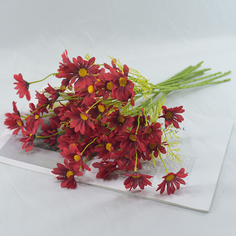 Margarita de flor artificial de estilo pastoral europeo, decoración del hogar, mesa de exhibición, accesorios de flores decorativas de manzanilla, flor artificial