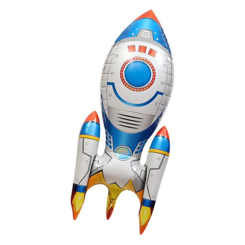 Fiesta decoración apoyos Foto fondo globo gigante 4D tridimensional de pie astronauta cohete globo de dibujos animados