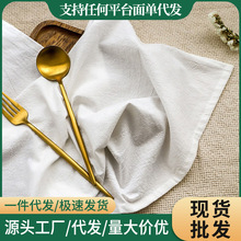 水洗棉麻餐巾布纯色西餐餐垫美食盖布遮灰茶巾垫布北欧风餐具