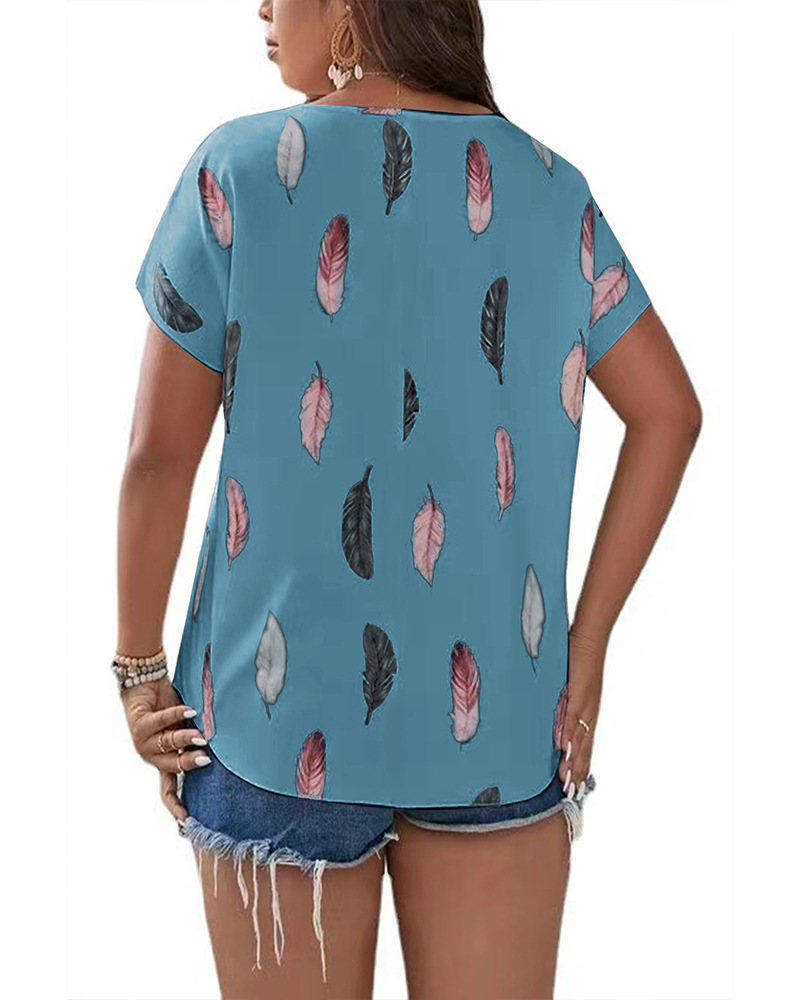 Women'S Gender Printing Design Casual Style Wholesale Women'S Casual Short Sleeve Printing Blouses