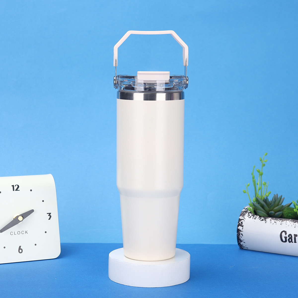 Vaso Térmico 304 Doble Capa — Botella Grande Exterior con Popote