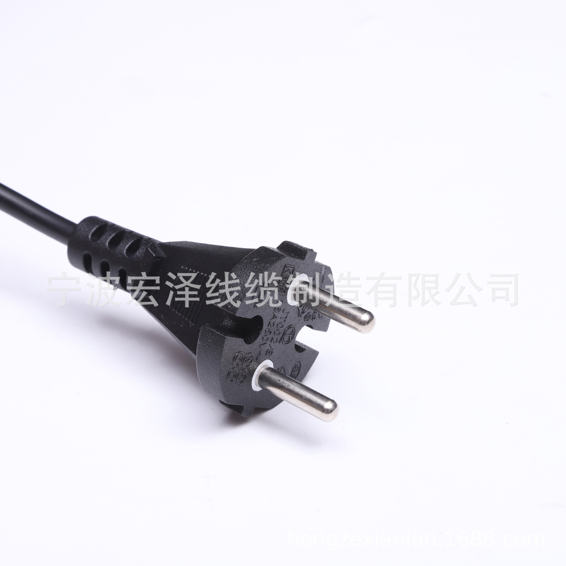 供应欧式16A工具插头线 两芯法式单头电源插头 欧标圆头电源线