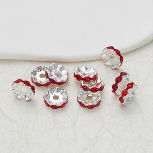 Beaded Beaded Round Rhinestone Wheel Spacer Wave Edge Diamond Spacer DIY Drill Ring Rhinestone Accessories