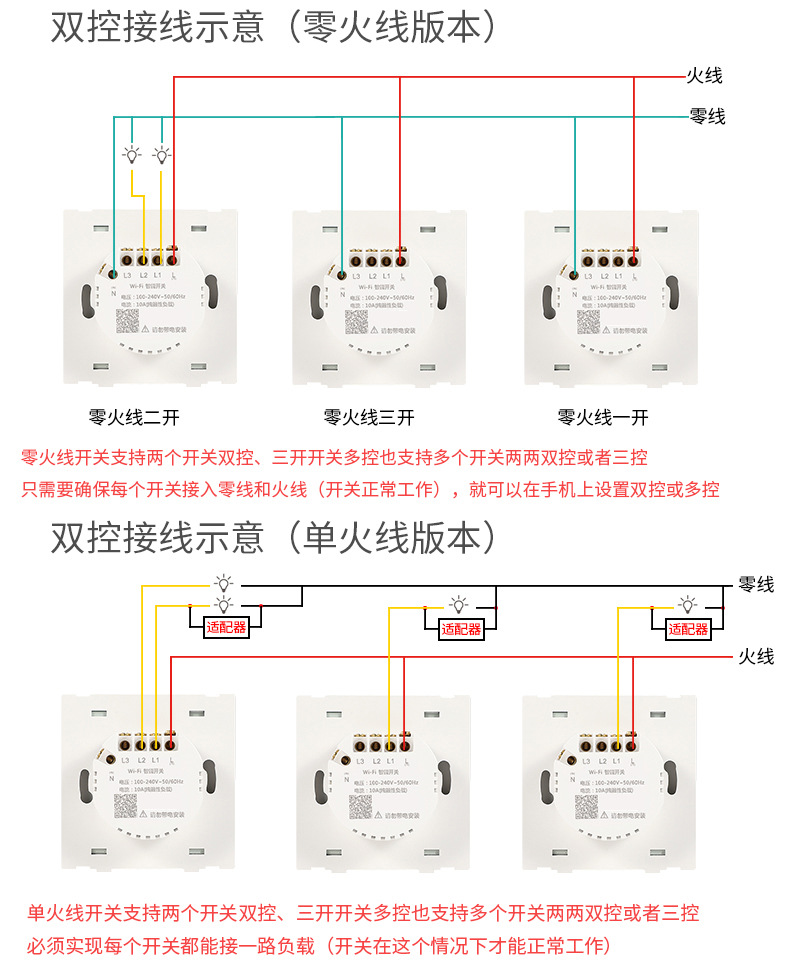 B1系列Tuya涂鸦智能遥控开关WiFi+RF射频欧规英规定时面板详情18