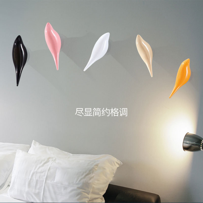 創意家居牆面小鳥裝飾免打孔掛鈎壁飾臥室門後掛衣鈎立體單鈎打孔