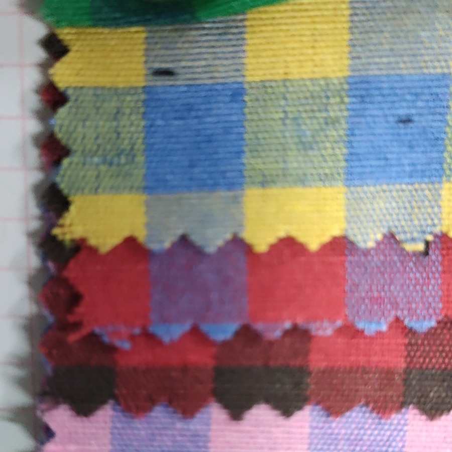 全涤彩色方格朝阳格编织色织提花工艺