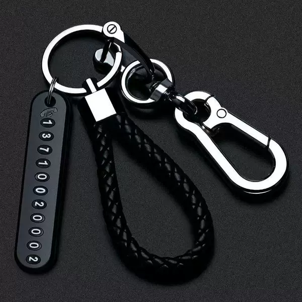 Factory in stock 8-character gourd with hand rope keychain mini digital card anti-lost car keychain