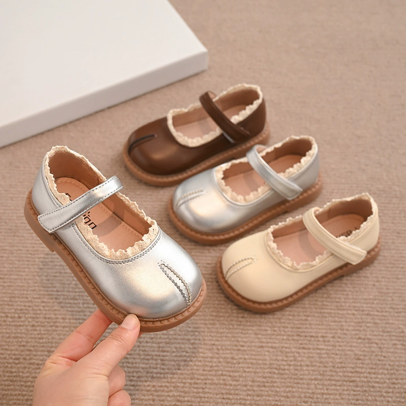 2025 новый стиль кожаная обувь для девочек детская обувь принцессы модная детская обувь женская обувь для овечьих копыт