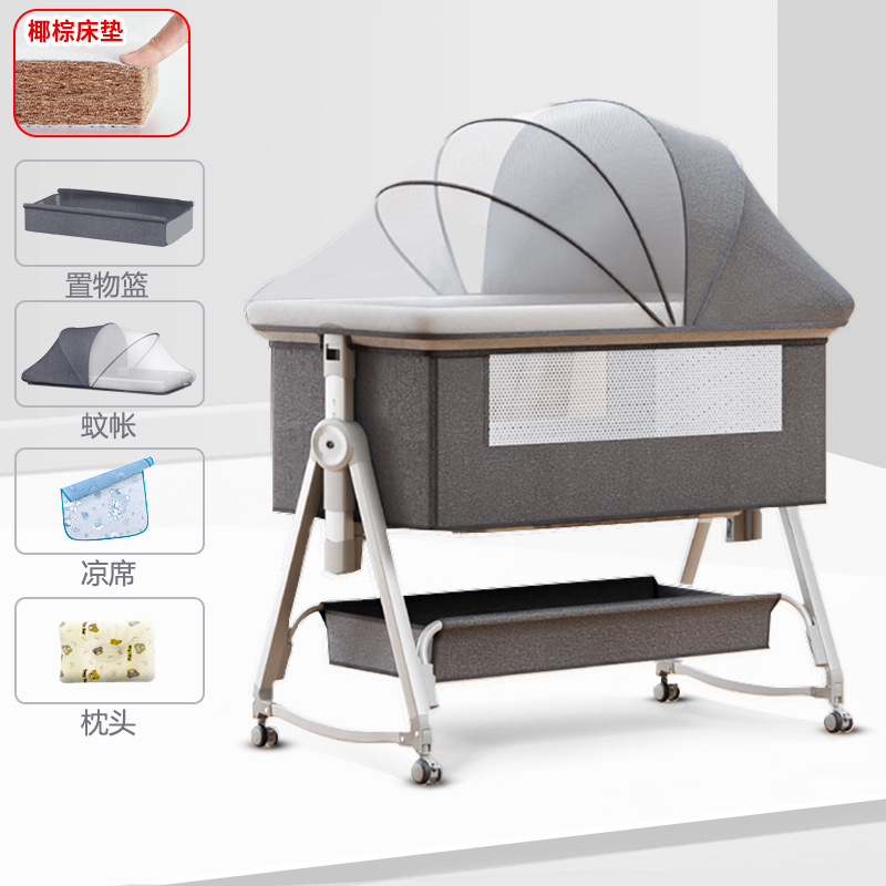 Cuna móvil Cuna portátil Cuna para bebé Cama plegable multifuncional bb Cama grande de costura para niños recién nacidos