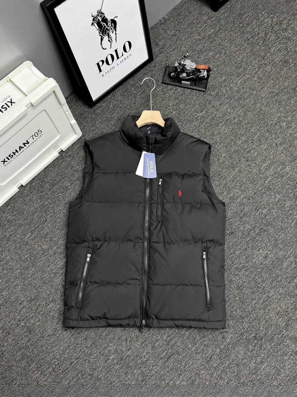 跨境高品质RL拉夫小马刺绣立领防沾水羽绒服保暖羽绒马甲男情侣款|undefined
