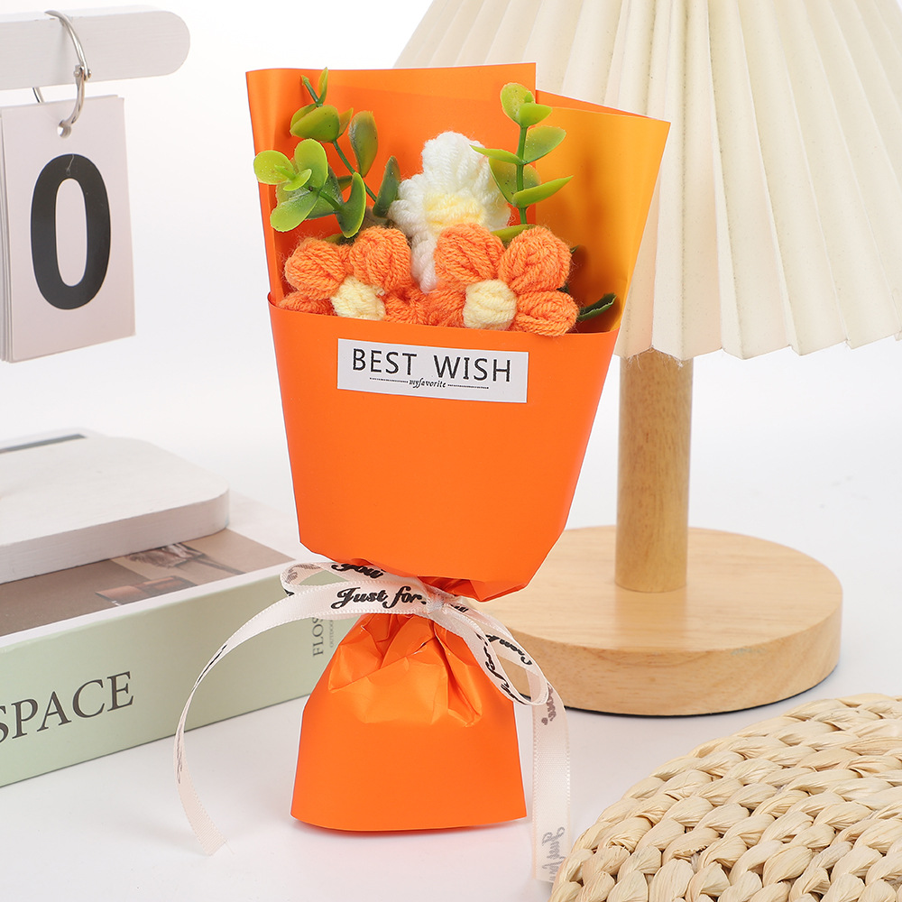 520 San Valentín ins mini bocanadas de lana de punto de imitación pequeño ramo Día de la madre Regalo de cumpleaños de la madre