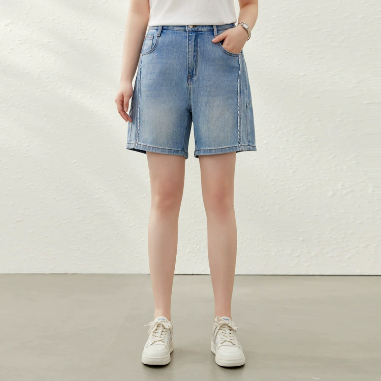 [Модные модные универсальные джинсовые шорты] Тонкая женская одежда больших размеров, новый летний стиль fat mm2025