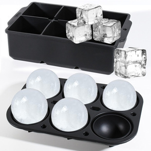 in stock new 50ml food grade 6 grid round ball ice mold creative silicone ice hockey mold