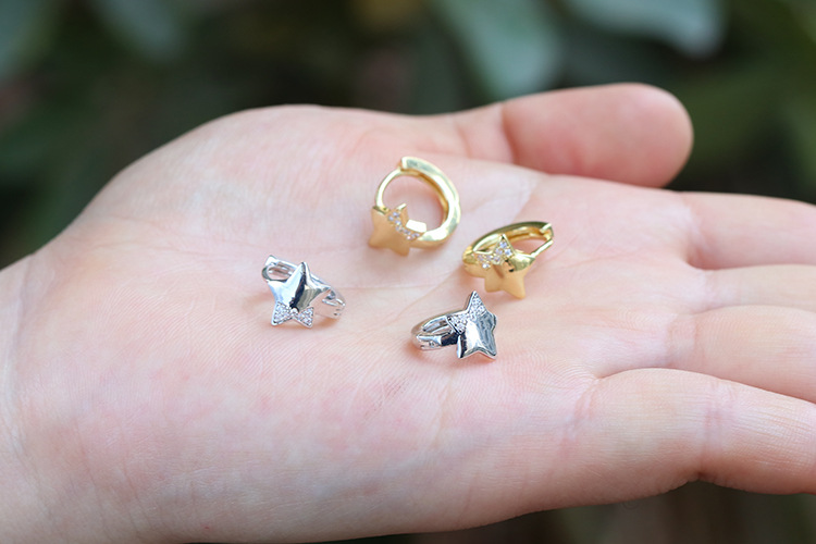 3g Weight Zircon Inlay Material Fashion Micro Inlaid Gypsophila Zircon Earrings