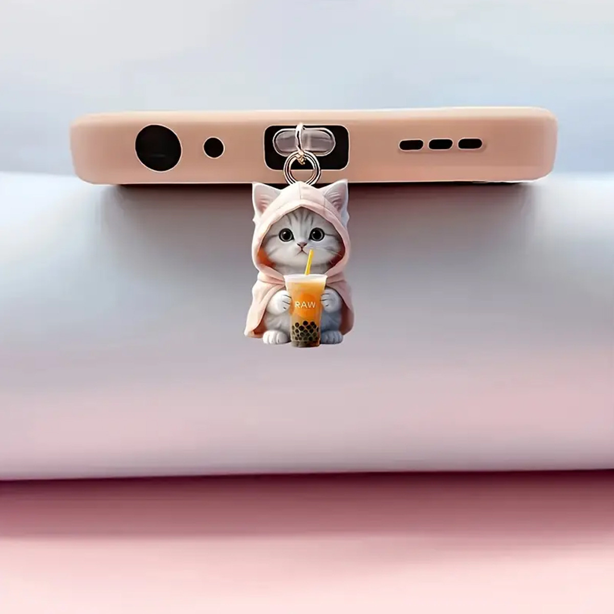 El nuevo tapón antipolvo acrílico 2D transfronterizo es adecuado para la interfaz del teléfono móvil de Apple. El gato es adecuado para el teléfono móvil.