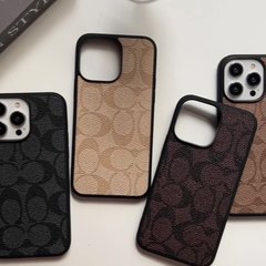 欧美大牌适用iPhone16ProMax手机壳皮纹套脾壳苹果14潮牌手机套