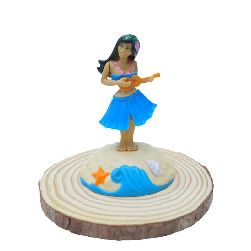 Transfronterizo Hawaii creativo swing falda de paja sacudiendo la cabeza muñeca adornos de coche adornos de dibujos animados regalos juguetes para niños