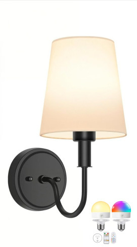 Luz de pared sin cableado transfronteriza americana dormitorio cabecera de cama luz de atmósfera decoración de sala de estar cubierta de lienzo recargable lámpara de pared atenuable
