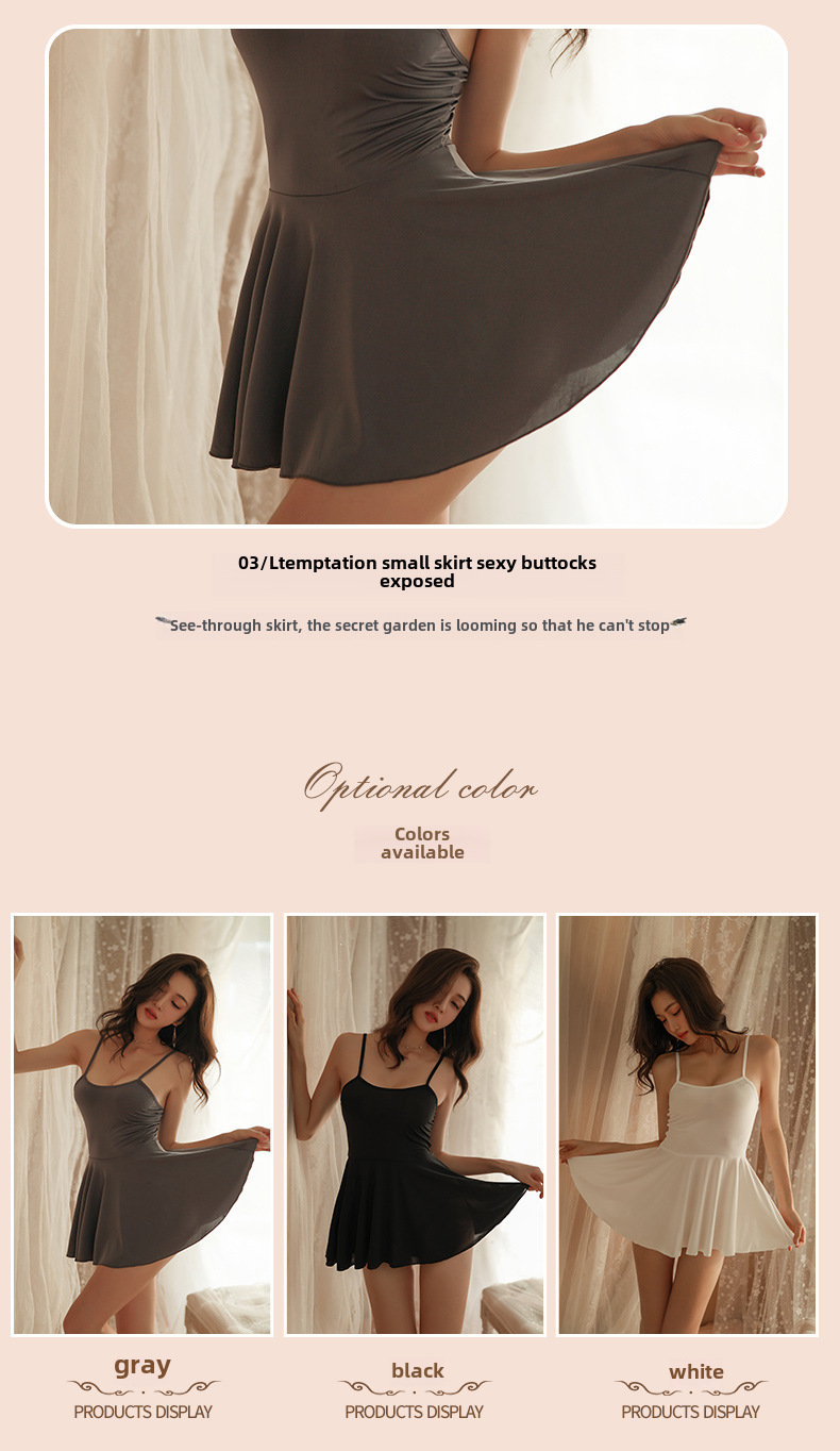 Sex Pajamas Pure Desire Sexy Perspective Sex Nightgown Cute Little Woman Backless Temptation Uniform Set_voghion.com