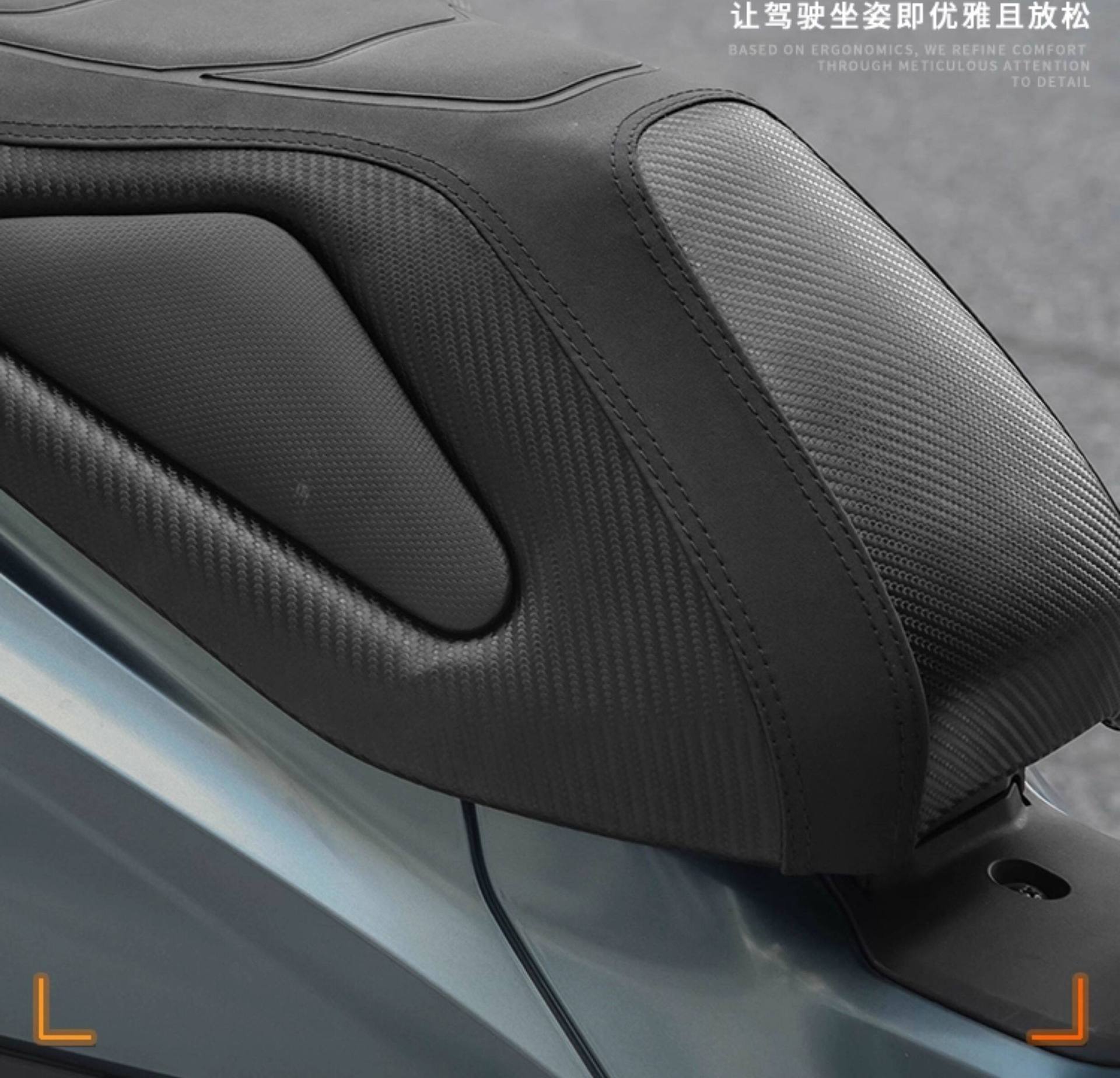 Suitable for 21-25 Honda Pcx160/125 Modified Seat Cushion with Embroidered Decorative Piece and Heightened Lumbar Support Cushion