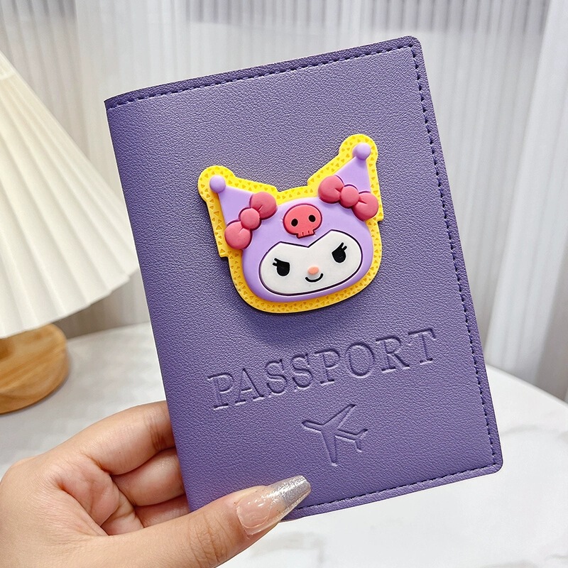 旅行書類バッグ、新しい多機能カードホルダー、女の子向けのかわいい漫画の見栄えの良いパスポート収納フォルダー|undefined