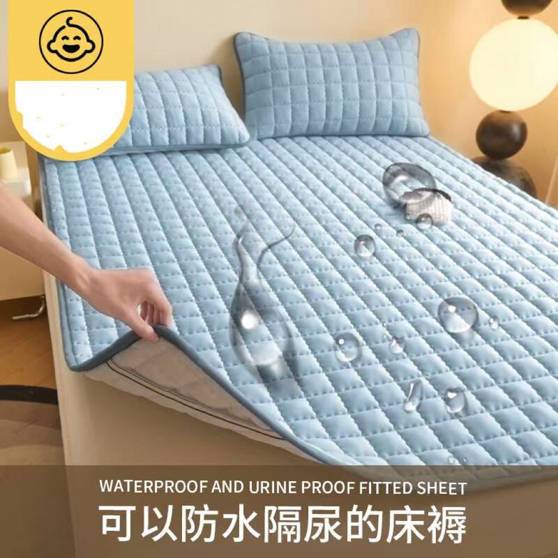Cross-border Waterproof Mattress Mattress Mattress Protector Cotton Quilted Student Dormitory Mattress Big Bed Diaphragm Mat Prevent Side Leakage
