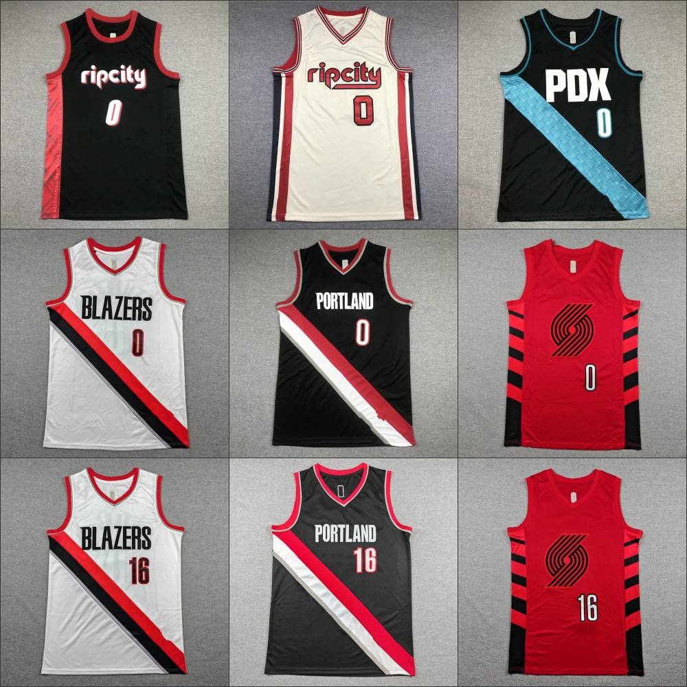 Trail Blazers Embroidered Basketball Jerseys and Vests Wholesale0 # Lillard 16 #