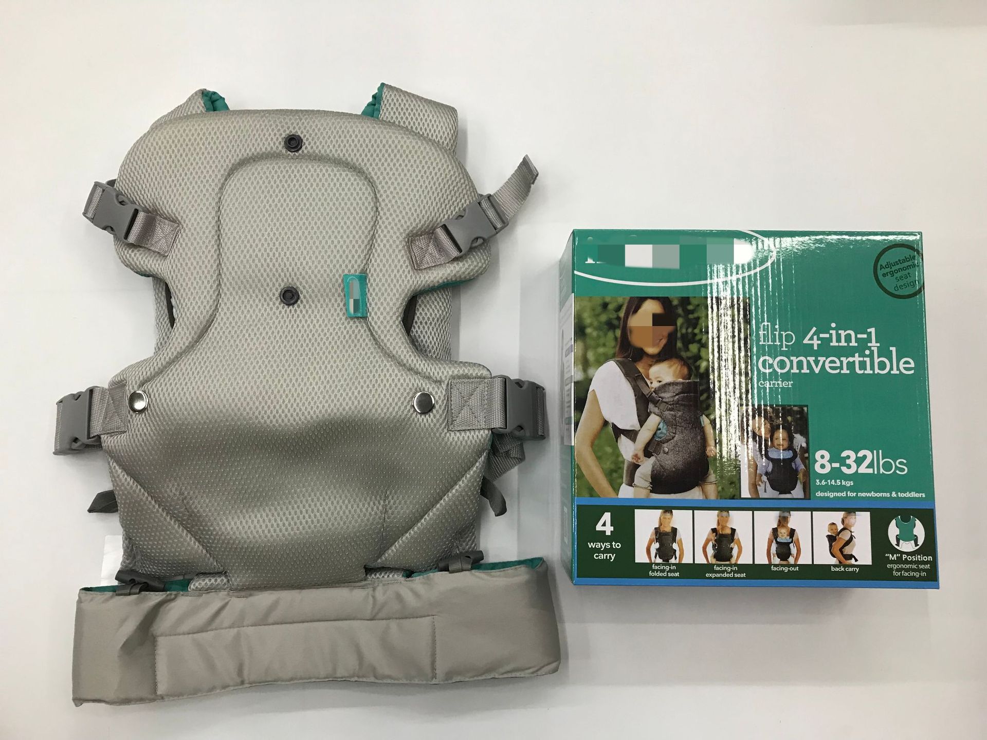 Embalaje de caja verde gris