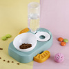 Pet double bowl automatic feeding drinking water heater dual -use bowl cats, dog bowl cat, cat and cat, dog food pot cat food rice bowl cat bowl