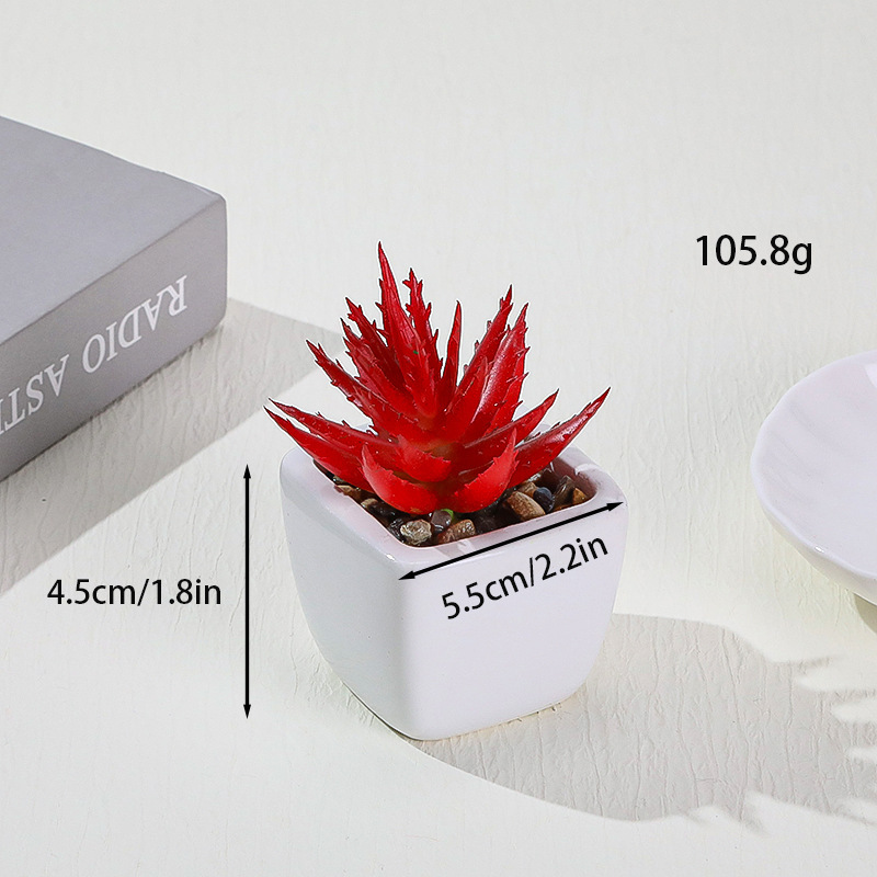 Simulación transfronteriza de porcelana floc de macetas pequeñas macetas verdes de mesa decoración ornamentos artesanías bonsai spot directo