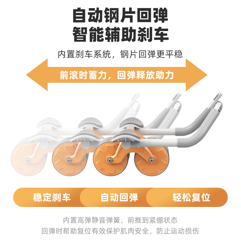 Rueda de construcción abdominal rebote automático abdominal enrollamiento abdominal entrenamiento abdominal artefacto mágico para hombres y mujeres rodillos de apoyo de codo domésticos equipo de fitness