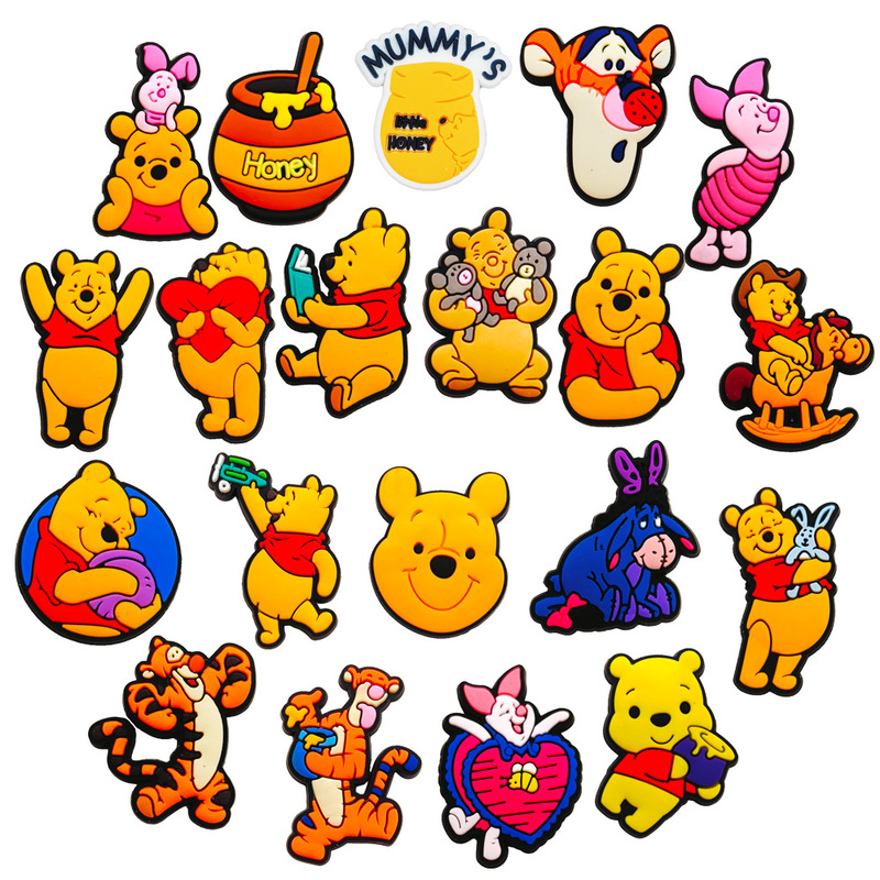20 suit Winnie the Pooh Cartoon Hole Shoes Flower Shoe Buckle DIY Shoe Accessories Accessories Shrimp Pi Yama
