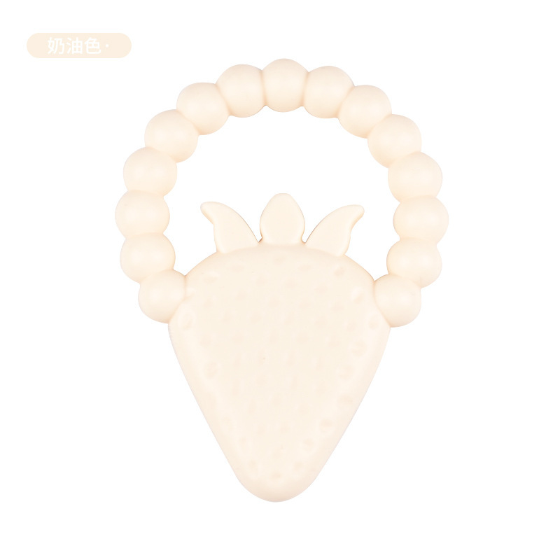 Dientes para bebés, goma de fresa para bebés, palillos de dientes para bebés, dibujos animados, juguetes de goma de mordida tranquilizadores en stock
