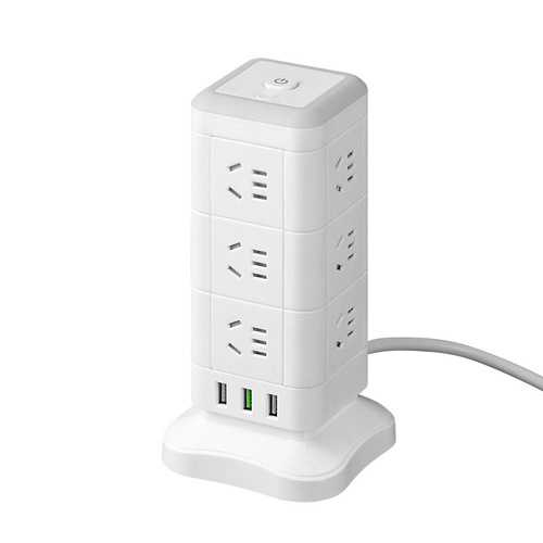 Smart desktop vertical USB charging socket office multi-function power strip home dormitory safety door wiring board