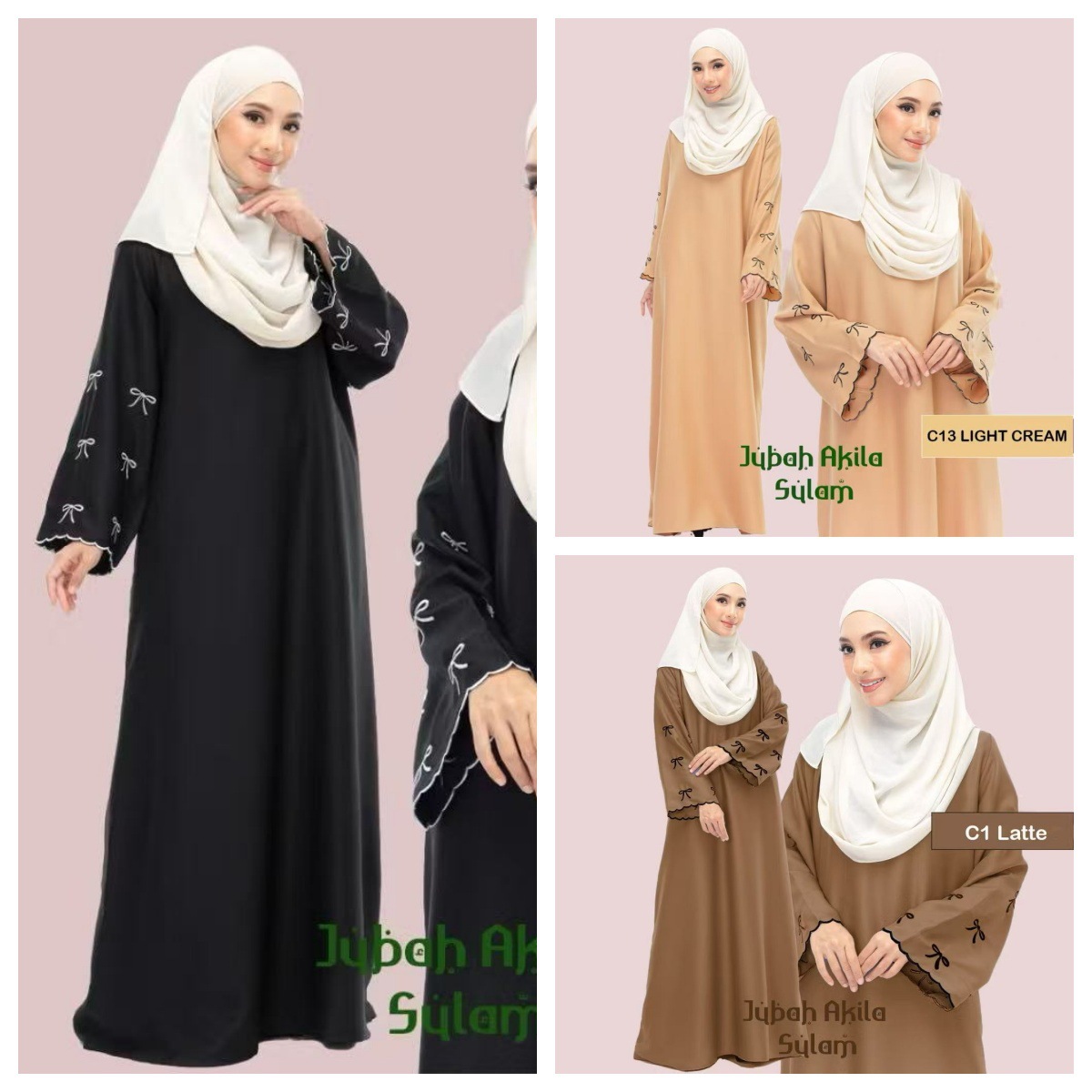 In-stock 2026 New Cross-border Middle Eastern Robe Solid Color Embroidered Loose Plus-size Dress_ecoleips.com