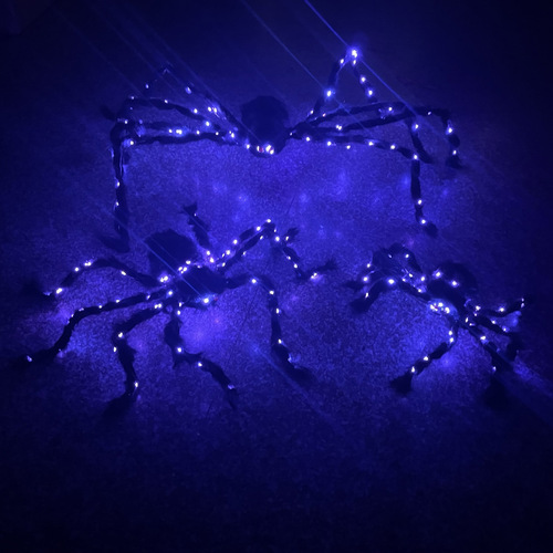 Spider Toy Black Spider Web Halloween Decoration Plush Glowing Spider Room Escape Haunted House Horror Props