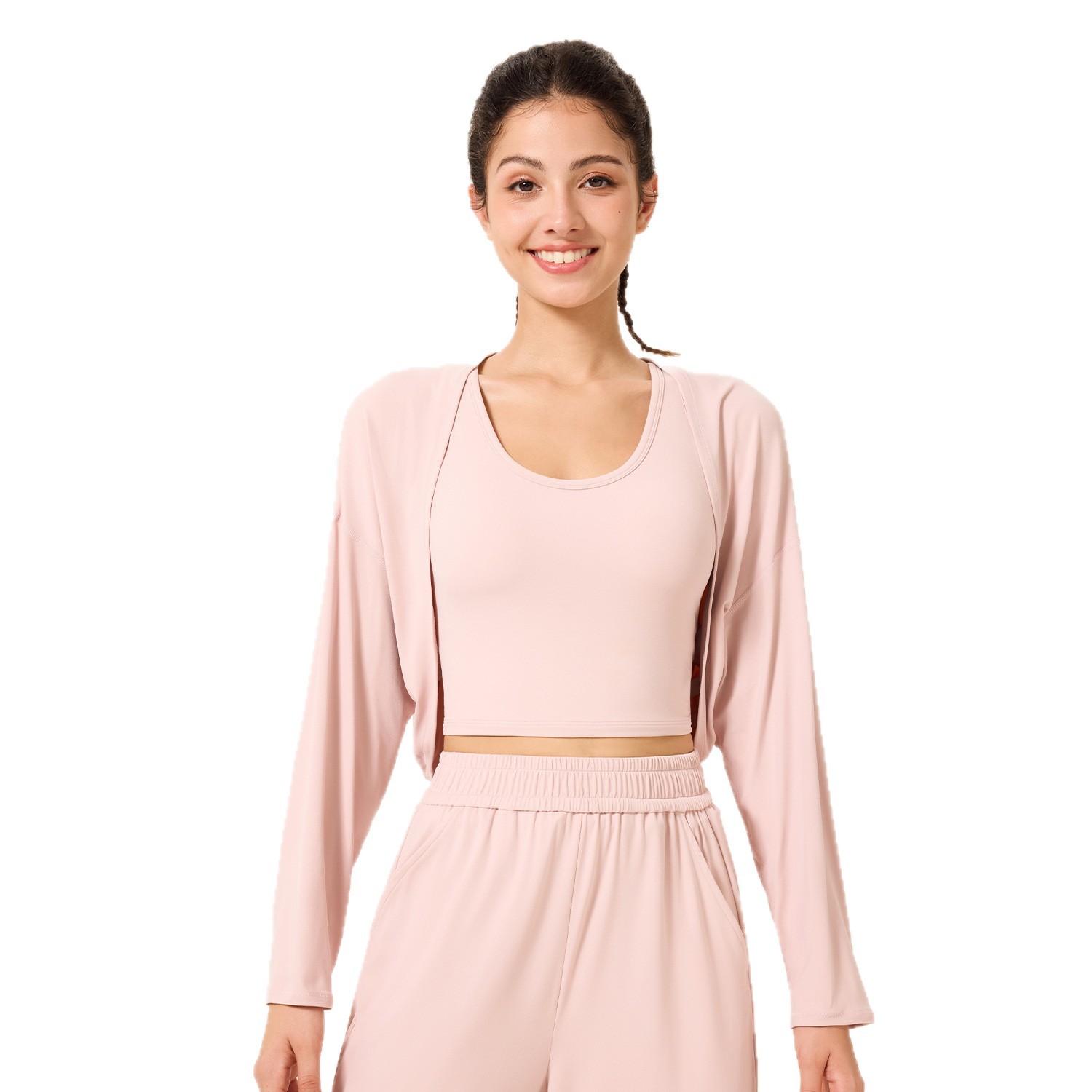 [Precio de un bocado] Yoga delgado de manga larga camisa de alta calidad de mujer chaqueta de yoga casual versátil chaqueta deportiva image 5